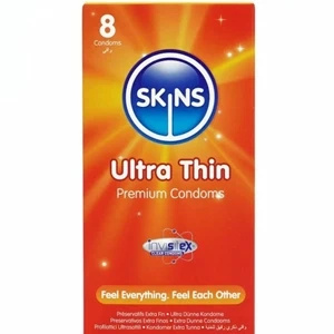 Skins Ultra Thin Premium – ultracienkie prezerwatywy 8 sztuk wanilia