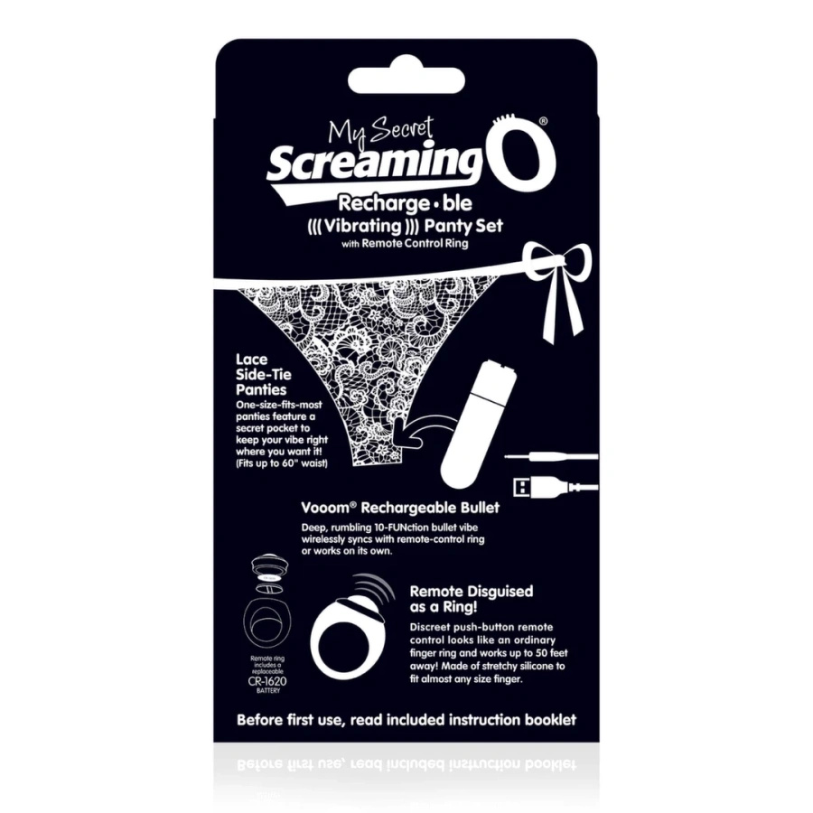 The Screaming O Charged Panty Vibe Black – majtki z wibratorem i pilotem, czarne