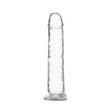 Addiction Crystal Addiction Vertical dildo z TPE 18 cm z przyssawką, przezroczyste