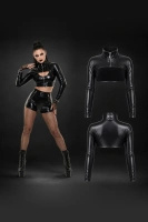 Kurtka Wetlook Z Odsłoniętym Biustem Marika Czarna Demoniq