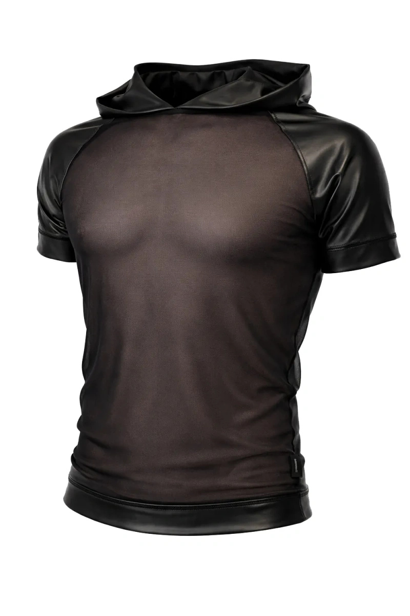 T-shirt Z Kapturem I Rękawami Raglan Wetlook Magnus Czarny Regnes