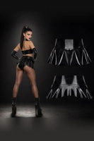 Spódniczka Mini Wetlook Asymetryczna Elia Czarna Demoniq