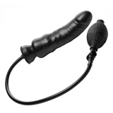 XR Brands Renegade dildo nadmuchiwane z żebrowaną powierzchnią, czarne