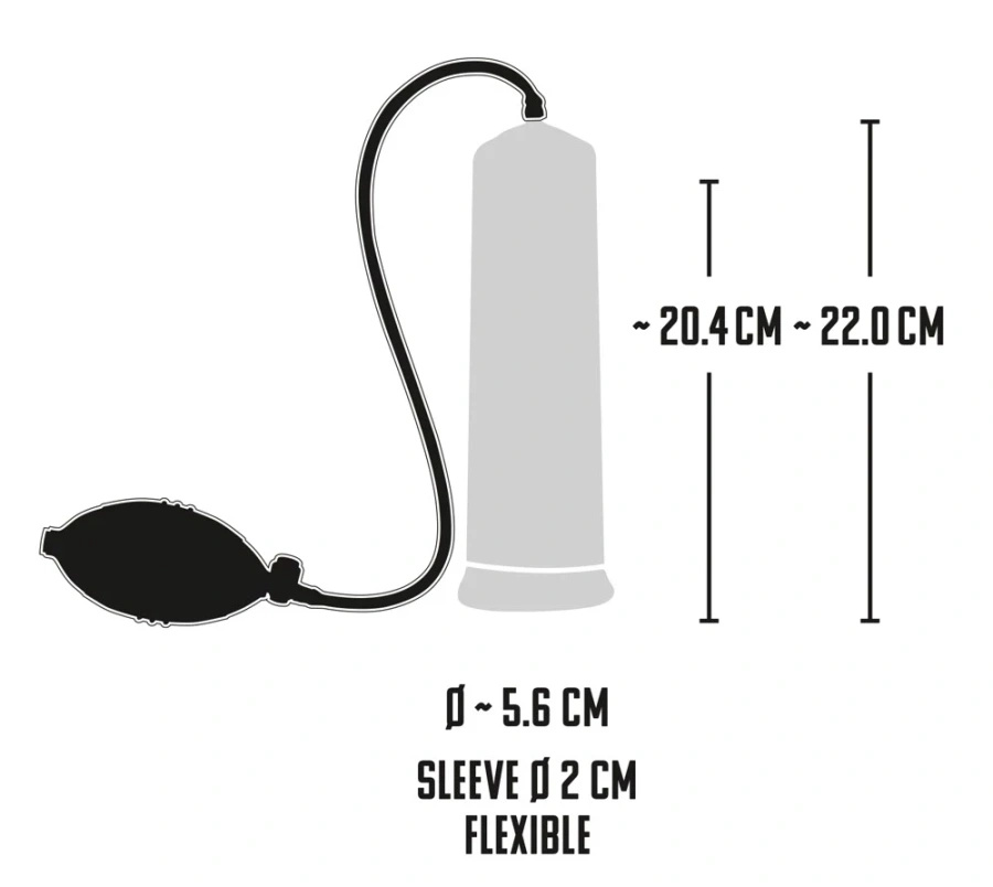Mr. Boner pompa próżniowa ręczna przezroczysta 22 cm ze skalą