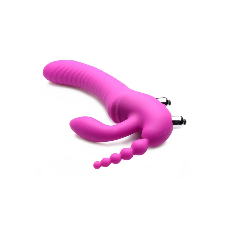 XR Brands Regal silikonowy strapless z wibracją, 3 funkcje