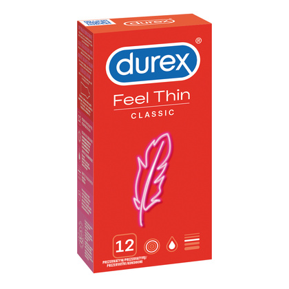 Super cienkie Prezerwatywy Lateksowe Feel Thin Classic 12 Szt. Durex