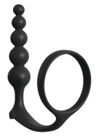 Anal Fantasy kulowy korek z pierścieniem silikonowy 12 cm, czarny