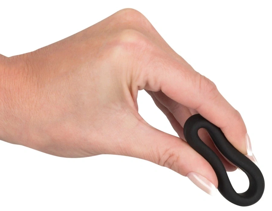 Black Velvets silikonowy pierścień anatomiczny 3,2 cm, czarny