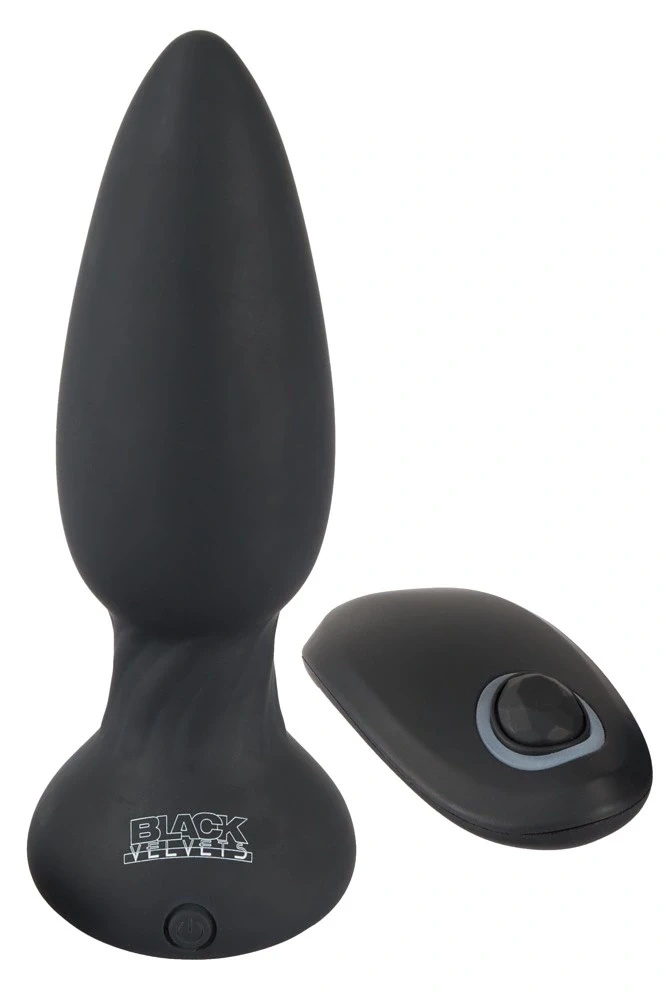 Black Velvets rotacyjny korek analny z pilotem 14 cm czarny, 7 trybów