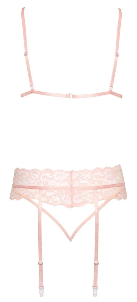 Kissable komplet bielizny koronkowej Rose L/XL z pasem do pończoch
