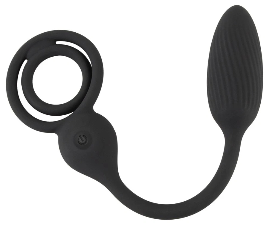 Rebel Cock and Ball Ring RC pierścienie z wibrującym korkiem analnym i pilotem, silikonowe