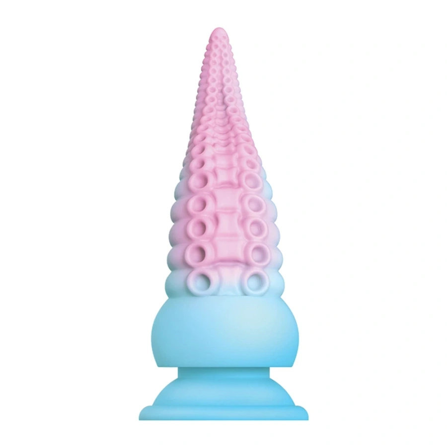 Nobu Beasties Tiki – silikonowe dildo stożkowe z wibracjami i przyssawką, fioletowe