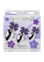 XR Brands Violet Flower zestaw anatomicznych korków aluminiowych 3 szt.