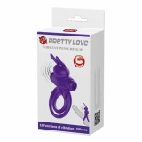 Pretty Love Bunny Ring wibrujący pierścień silikonowy, 10 trybów