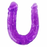 Baile Double Flexi Jelly – elastyczne dildo podwójne 29 cm, liliowe