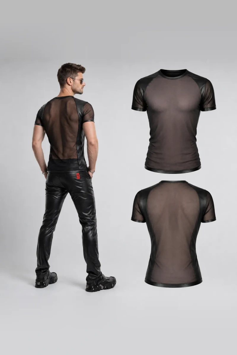 T-shirt Z Siateczki Z Panelami Wetlook Na Plecach Jonas Czarny Regnes