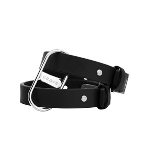 Crave ICON Cuffs mankiety czarne ze srebrnymi elementami ze stali nierdzewnej