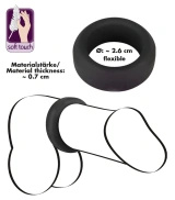 Black Velvets silikonowy pierścień do stymulacji 2,6 cm, czarny