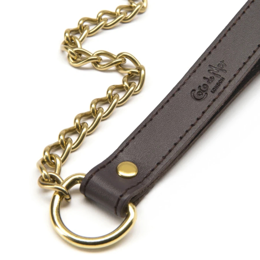 Coco de Mer Leather Lead brązowa smycz z naturalnej skóry 109 cm
