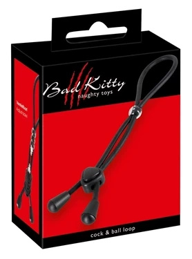 Bad Kitty pierścień regulowany z suwakiem czarny, silikonowy, 38 cm
