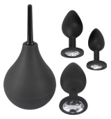 Black Velvets zestaw 4w1: prysznic higieniczny 224 ml i 3 aplikatory, czarny