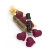 Extase Sensuel Naughty Kit Silk Nights – zestaw świec i lubrykantu truskawkowego