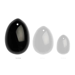La Gemmes Yoni Egg Black Obsidian L jajko z czarnego obsydianu, rozmiar L