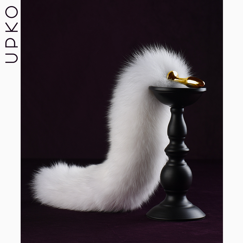 Odczepiany Metalowy Korek Z Lisim Ogonem Upko Fox Fur Tail Small Butt Plug UPKO