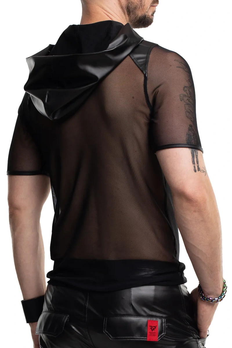 T-shirt Siateczkowy Z Kapturem Wetlook Tito Czarny Regnes