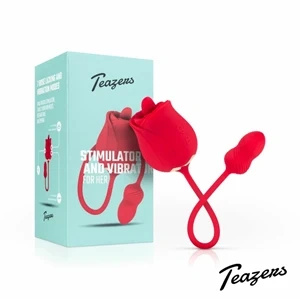Teazers Rose dwustronny stymulator z 2 silnikami, ładowany USB, różowy