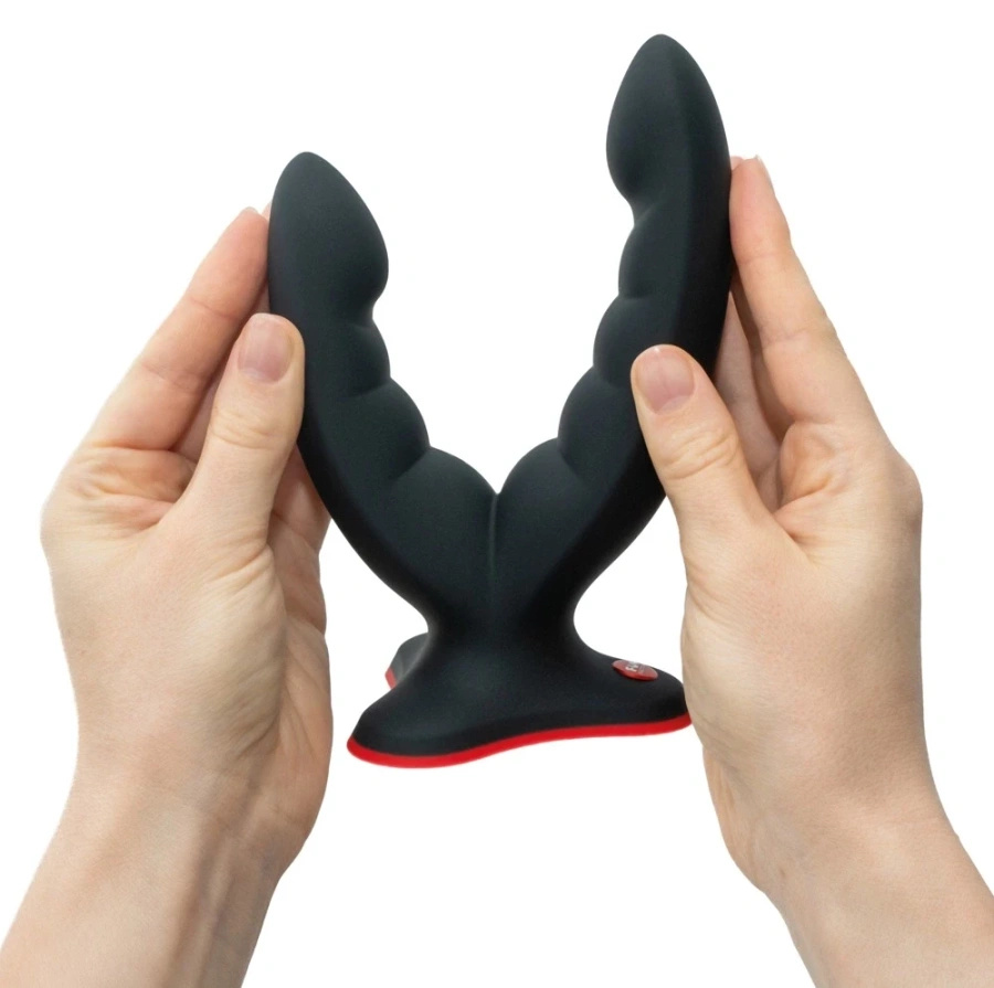 Fun Factory Ryde dildo podwójne z przyssawką, czarne, 12,3/10 cm