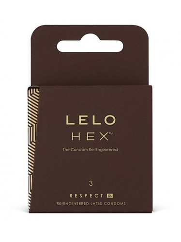 Lelo Hex Respect XL - prezerwatywy lateksowe mega cienkie i powiększane  (3 szt.)
