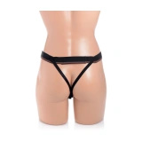 XR Brands Master Series pusty strap-on silikonowy z regulowanym paskiem, jasny
