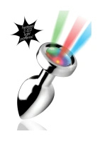 XR Brands LED Rainbow Mini korek analny aluminiowy z podświetleniem LED