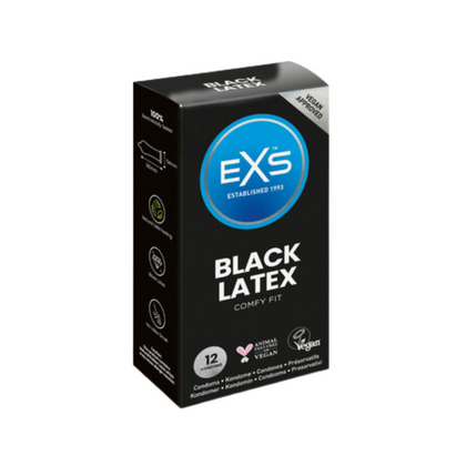 Czarne prezerwatywy lateksowe Black 12 szt. EXS