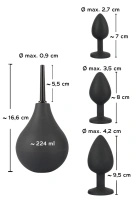 Black Velvets zestaw 4w1: prysznic higieniczny 224 ml i 3 aplikatory, czarny