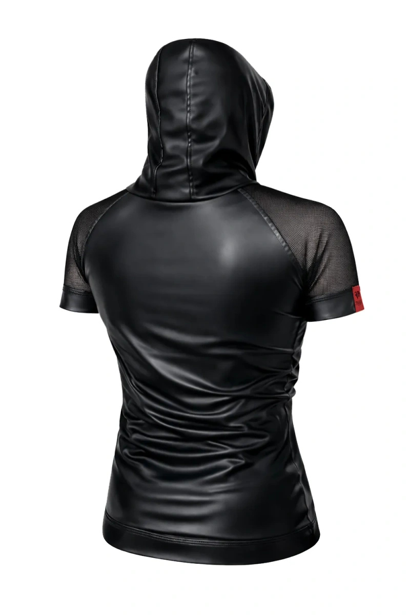 T-shirt Z Kapturem Wetlook Z Rękawami Z Siateczki Solar Czarny Regnes