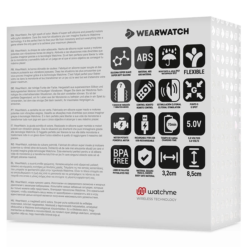 WEARWATCH WATCHME Dual Technology wibrator typu U z pilotem na nadgarstek, fuksja/czarny