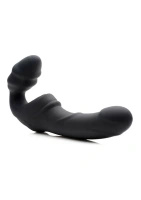 XR Brands Slim Rider dwustronny żebrowany wibrator strapless z dwoma silnikami