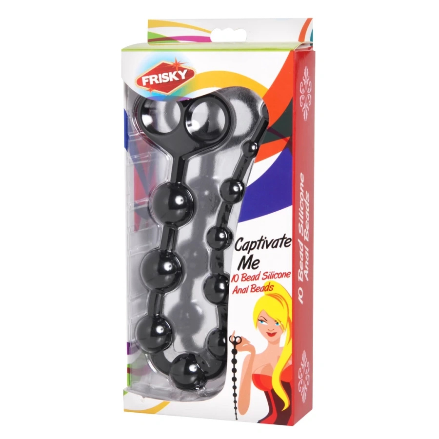 XR Brands kulki analne silikonowe, 10 elementów, czarne