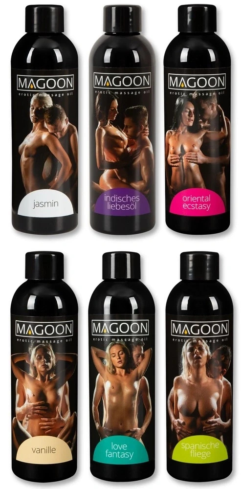 Magoon zestaw 6 olejków do masażu 6 x 200 ml – wanilia, jaśmin, orientalne aromaty