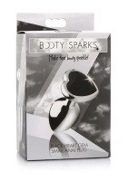 XR Brands korek analny z sercem, mały, aluminiowy, czarny