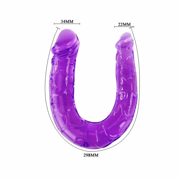 Baile Double Flexi Jelly – elastyczne dildo podwójne 29 cm, liliowe