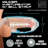 XR Brands Milker masturbator TPE z miejscem na jądra, przezroczysty