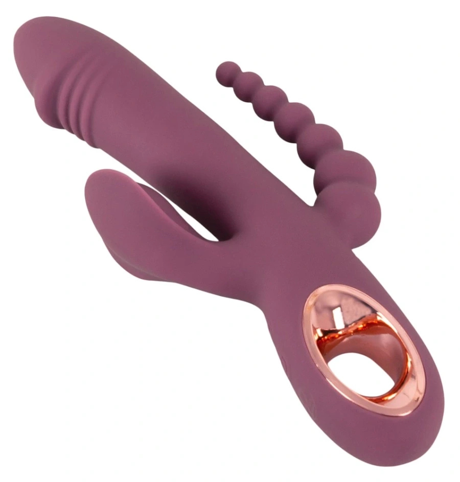 You2Toys Slim Triple Plum – wibrator potrójny 3w1, śliwkowy, 21,4 cm