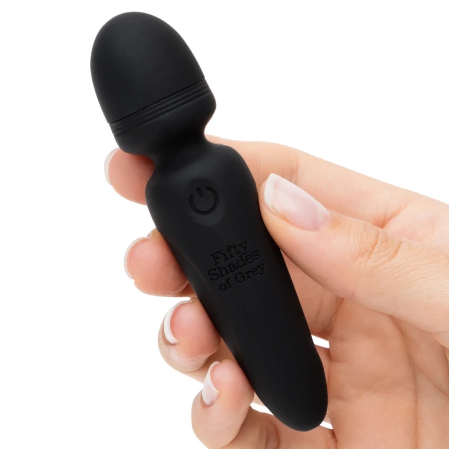 Fifty Shades of Grey Sensation Mini Wand – masażer, silikon, USB, czarny