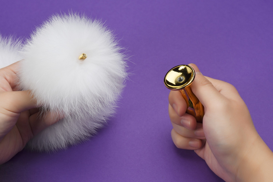 Odczepiany Metalowy Korek Z Lisim Ogonem Upko Fox Fur Tail Small Butt Plug UPKO