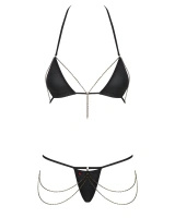 Redella komplet 2-cz. czarny - łańcuszkowy minimalizn Obsessive