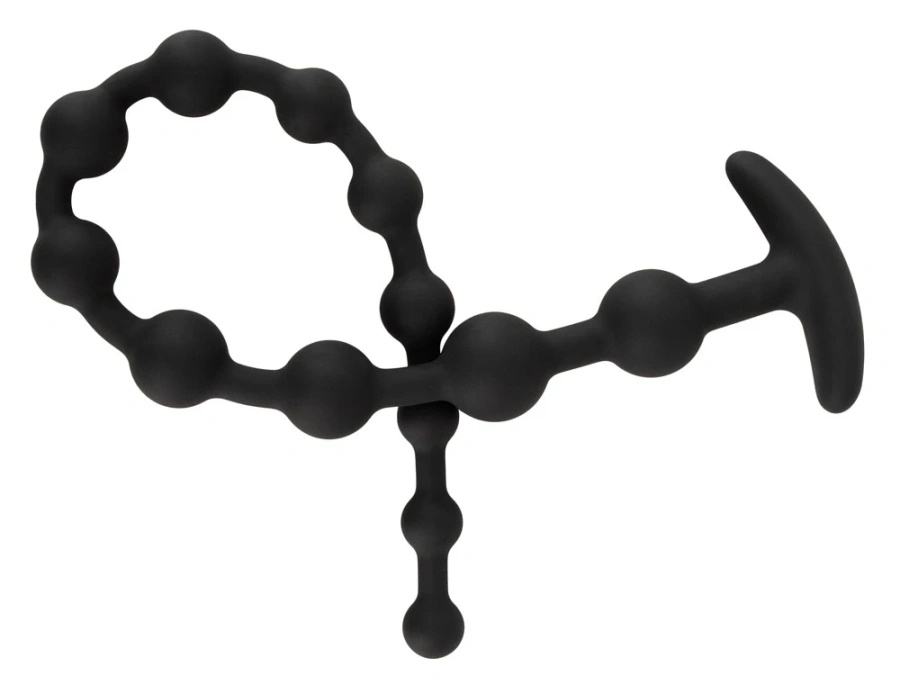Black Velvets kulki analne silikonowe, 13 kul, 50 cm, czarne