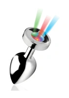 XR Brands LED Rainbow korek analny duży z podświetleniem, aluminium